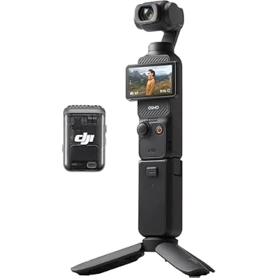 DJI Osmo Pocket 3 Creator Combo, 1'' CMOS, 4K Resolution/120fps Vlog Camera, 3-Axis Stabilization, Face/Object Tracking, Mic Included for Clear Sound, Digital Camera for YouTube