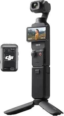 DJI Osmo Pocket 3 Creator Combo, 1'' CMOS, 4K Resolution/120fps Vlog Camera, 3-Axis Stabilization, Face/Object Tracking, Mic Included for Clear Sound, Digital Camera for YouTube