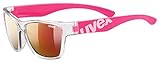 100% UVA, UVB, UVC Schutz uvex Unisex Jugend, sportstyle 508 Sonnenbrille, clear pink/red, one size