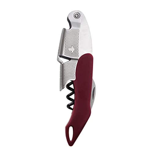 True Sommelier Waiter’s Corkscrew, Burgundy Stainless Steel Spring Loaded Wine Key #TOP21