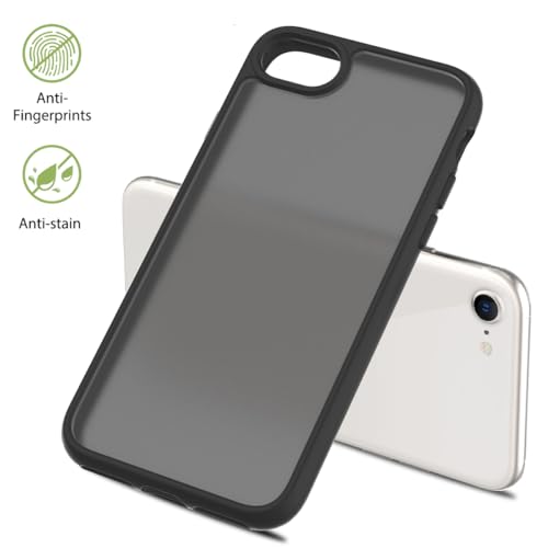 Image of TENOC Phone Case Compatible with iPhone SE (2nd 2020 and 3rd 2022 Generation) & iPhone 7 & iPhone 8, Black Case Translucent Protective Bumper Matte Hard Back Cover for 4.7 Inch