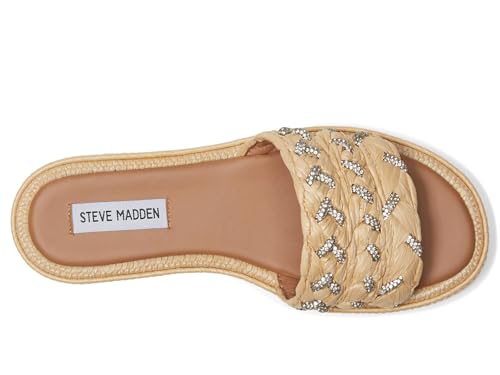Steve Madden Women's Alibi Slide Sandal, Natural Raffia, 6.5