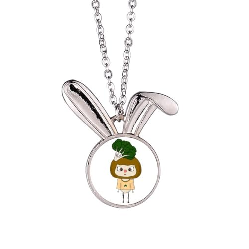 Lapin vert chou-fleur collier avec pendentif : le cadeau insolite idéal