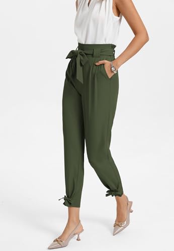 Image of GRACE KARIN Womens Casual High Waist Pencil Pants Paper Bag Pants for Work