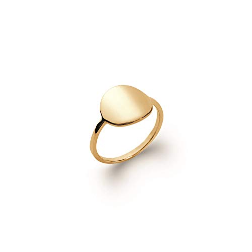 Bague en plaqué or Tata Gisèle de qualité supérieure, cabochon rond au fini miroir