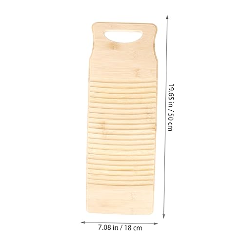 PACKOVE Bamboo Laundry Washboard Anti-slip Thickened Cleaning Board for Home Garment Washing 19.7x7 Inches - Image 3