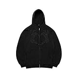 Women Man Goth Hoodie Sweatshirts Y2k Aesthetic Zip Up Jacket 90s Long Sleeve Graphic Coat Couple...