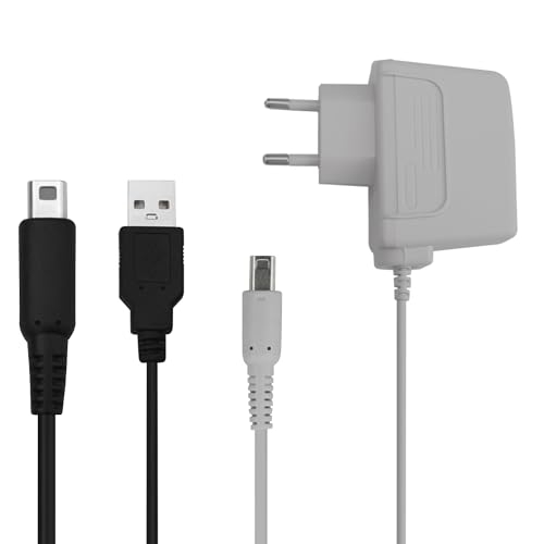 Xahpower Ladekabel Set für Nintendo 3DS, Ladegerät und USB Kabel Kompatibel mit Nintendo 3DS XL, 3DS, New 3DS, New 3DS XL, DSi, DSi XL, 2DS, New 2DS XL, New 2DS, 2DS XL