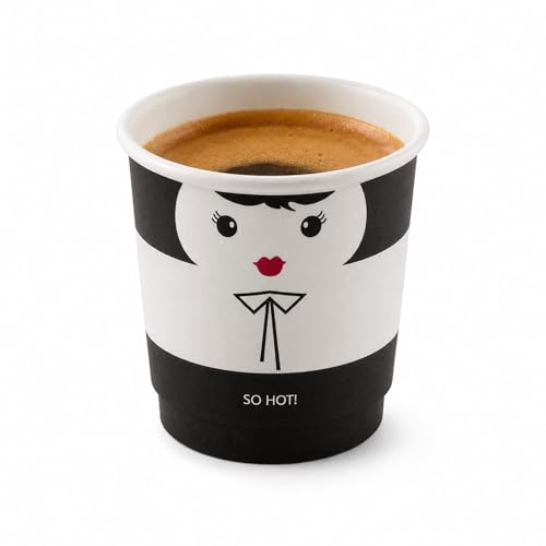 Image of Restaurantware 4 Ounce Disposable Cups, Pack of 500 Double Wall Hot Cups - Lids Sold Separately, Rippled Wall and White Paper Insulation, Madame Design, Ideal for Serving Tea, Coffee, and More