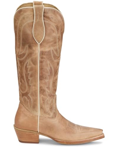 Tony Lama Women's Derby Jess Tall Western Boot Snip Toe - DR4250 9 M US Ivory2
