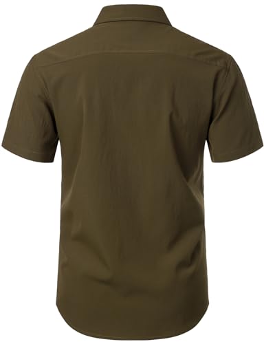Image of JEMITOP Mens Stretch Wrinkle Free Texture Shirts