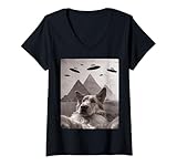 Photo Gallery donna dog ufo meme - divertente golden retriever dog selfie con ufo maglietta con collo a v Photo Gallery donna dog ufo meme - divertente golden retriever dog selfie con ufo maglietta con collo a v