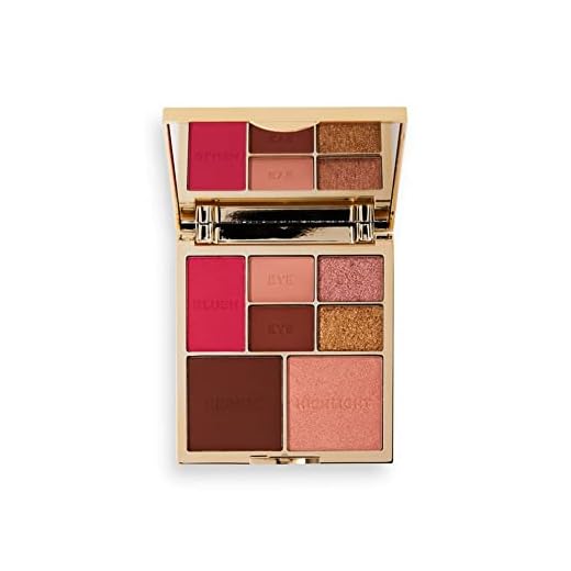 Revolution Pro, True Love Augen & Gesicht Palette, Gesicht Blusher/Bronzer/Highlighter, x4 Lidschatten-Pfännchen, 7 Pfännchen, mattes & schimmerndes Finish, mittlere - dunkele Hauttöne