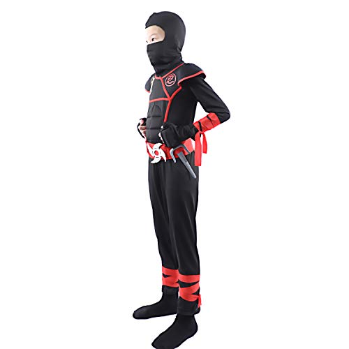 Wizland Kids Ninja Costume Outfit,Boys Ninjago Fancy Dress Up for Halloween Carnival 3-5years, Warrior-ninja, 3-5 Years - Image 3