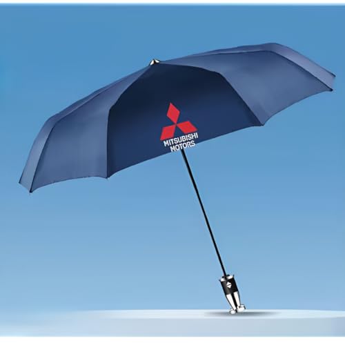 DDHHBH Pliant Parapluie avec Auto Emblème Insigne Logo pour Mitsubishi Space Star,Résistant à la Pluie et au Vent Portable Parapluies Accessoires Voyage Voiture pour Hommes Femmes,C