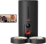 WOPET Automatic Cat Feeder with Camera for Two Cats, 6L Automatic Dog Feeder with HD Video and Night Vision, 5G/2.4G WiFi Pet Feeder for Cats & Dogs, SD Card Storage & 2-Way Audio