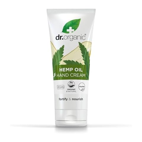 Dr Organic Hemp Oil Hand & Nail Cream, Moisturising, Restoring, Mens, Womens, Natural Cover