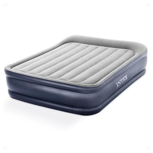 Intex Dura-Beam Standard Series Deluxe Pillow Rest Raised Airbed with Internal Pump, Queen