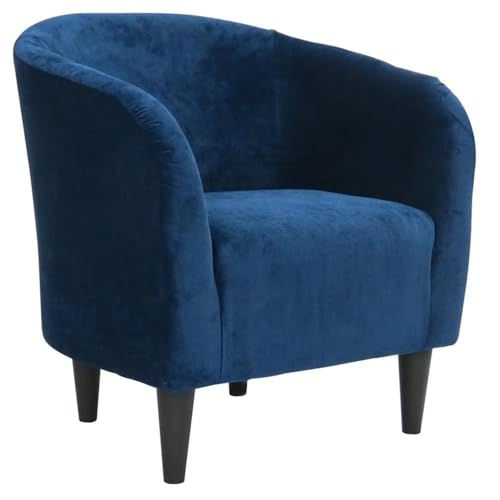 Sillón Curvo Piel Tela Azul