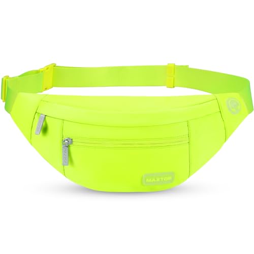 Image of MAXTOP Large Bumbag Waist Fanny Pack Running Belt for Men Women Unisex Bum Bag with Headphone Jack and 4-Zipper Pockets Adjustable Belt for Travel Running Jogging Workout Hiking Gifts Neno Green