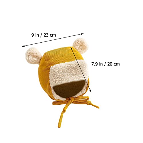 NOLITOY Hat for Toddlers Thickened Trapper Hat Soft Material Design for Warmth and Comfort Cute Bear Ears for Outdoor Activities Yellow4