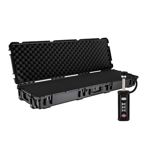 WilTec Maletín para Armas 139,6 x 44,9 x 18,8 cm con Cerradura, Estuche para Armas largas de PP, Maleta para Arcos y Rifles