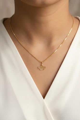 Image of P.C. Chandra Jewellers 14K Gold Pendant (without chain) With Ginkgo Leaf Design For Women - 0.15 Gram