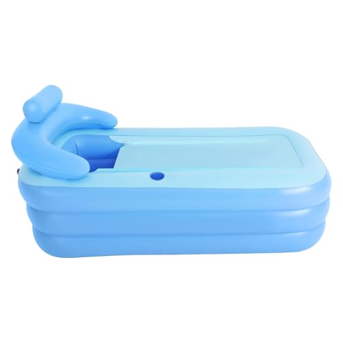 Bañera Hinchable Bañera inflable azul con respaldo grande y reposabrazos for adultos