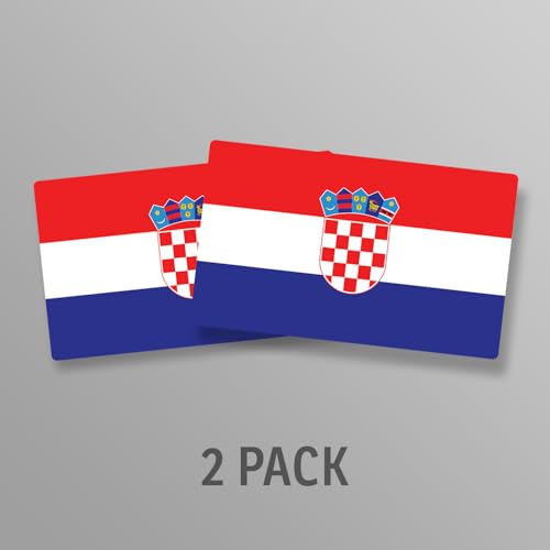 Image of World Country Flag Decal Stickers - Two Pack - for Cars Windows Bumpers Laptops Tablets Tumblers Cups Walls (Croatia)
