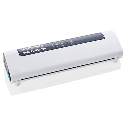 Leifheit Vacu Power 100 Vacuümmachine voor conservering, levensmiddelen blijven 5 x langer vers, ideaal voor sous-vide-garen, folielasapparaat incl. 10 vacuümzakken 20 x 30 cm