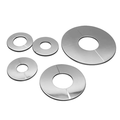 Cubierta de grifo de 5 piezas cubierta embellecedor de válvula de acero inoxidable cubierta autoadhesiva decorativa dividida cromo válvula de acero inoxidable adecuado para accesorios de ducha y