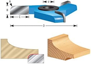 Amana Tool - 989 Carbide Tipped 3-Wing Raised Panel Back Cutter with Ball Bearing Rub Coll