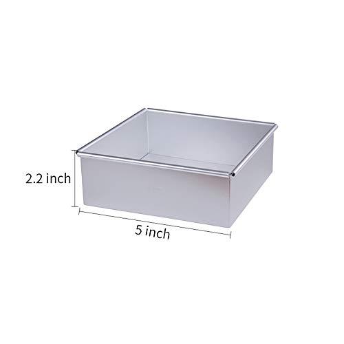 Anodized-Aluminum-Square-Cake-Pan-Cheesecake-Pan-with-Removable-Bottom-5-Inch-x-5-Inch-x-22-Inch