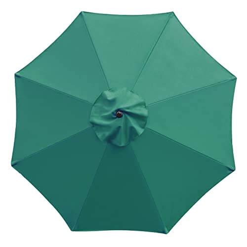 Sunnyglade 9Ft Patio Umbrella Replacement Canopy Market Umbrella Top Outdoor Umbrella Canopy With 8 Ribs (Dark Green) #TOP12
