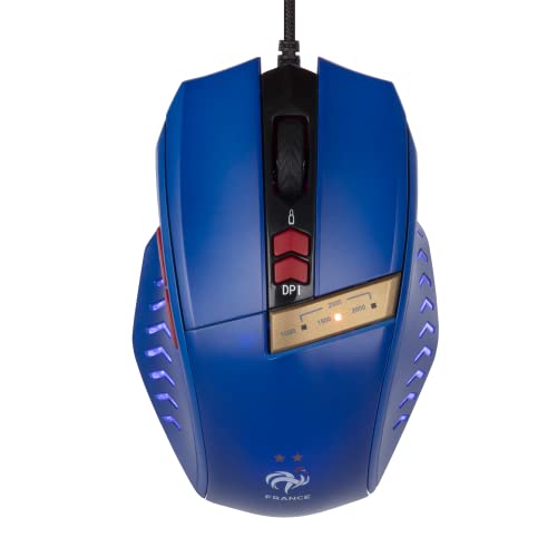 Souris Gaming Filaire Konix FFF bleue dotée d'une connexion USB pour ordinateur