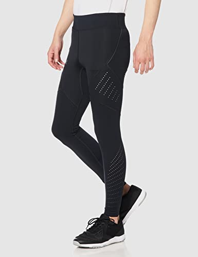 Under Armour Men's Speedpocket Tights , Black (001)/Neptune , Large #TOP4