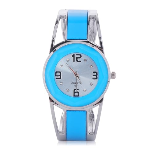 Montre bracelet à quartz femme en acier inoxydable durable et strass brillants