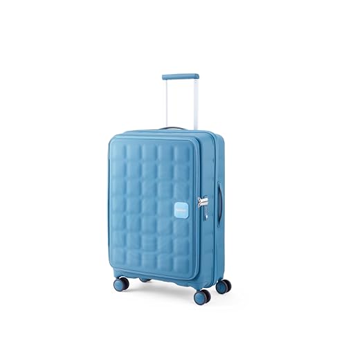 Image of American Tourister Bitbloc | Check-in Trolley Bag (68.5 cm) | 69 Ltrs | 360 8 Wheel Spinner | Hard Case | Recessed TSA Lock | 3 Years Global Warranty | Teal