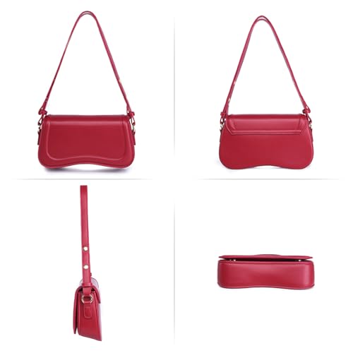 Image of PU Leather Tote Bag for Women with 2 Removable Straps and Zipper Closure