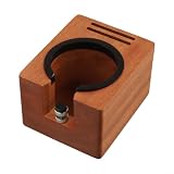 BEAZOOM Porta manomissione espresso con base in legno con lavello a 90 gradi, stazione di pressatura del caffè, per cestini portafiltro da 51 mm a 58 mm (sedile a pressione)