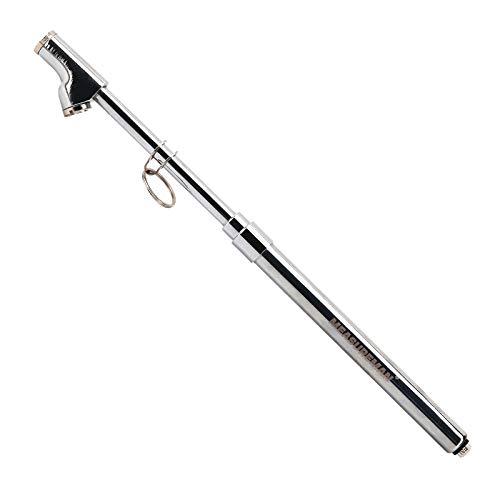 Image of MEASUREMAN Heavy Duty Extended Head Truck External Re-Calibration Service Tire Gauge, Solid Brass Body, Aluminum Slide, with Hook, Range 10-150psi