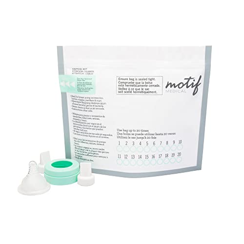 Image of Motif Medical Microwave Sterilizer Bag for Pump Parts - Reusable Baby Bottle Sterilizer Bags w/Track Labels, Zipper Seal & More - Microwave Steam Bags -Must-Have Breastfeeding Essentials (Pack of 7)