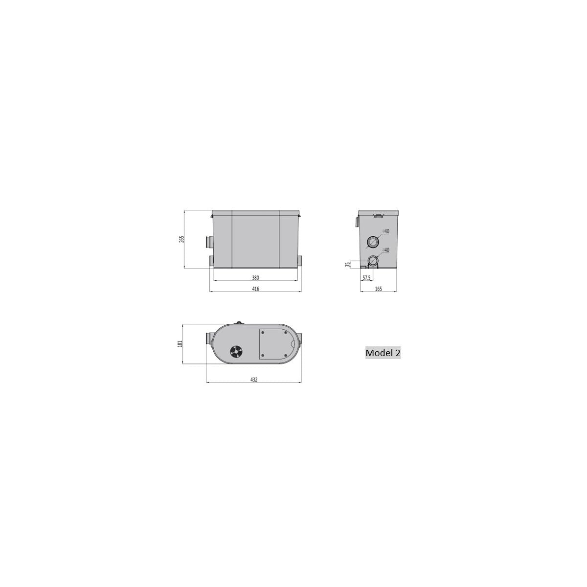 Pompe de Relevage eaux usées pour cuisine, pompe de relevage sanitaire pour salle de bain avec lave linge BSF-H550-N3, marque Française BSF