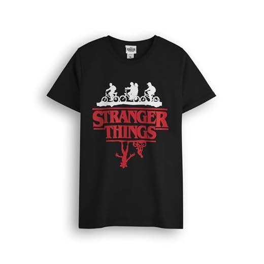 Stranger Things Camiseta Hombre Mujer Unisex Upside Down Black Top