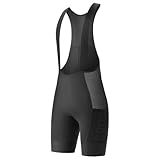 ROCKBROS Trägerhose Bib Shorts Herren mit 3D Sitzpolster, Dyneema Seitenschutz Radhose Fahrradhose mit 5 Taschen, Atmungsaktiven Elastisch Radhose, Schwarz M