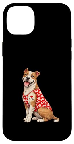 Pitbull Mom I Love Mom �^�g�D�[ �s�b�g�u�� �I�[�i�[�s�b�g�u���Y �}�} �X�}�z�P�[�X iPhone 14 Plus �p