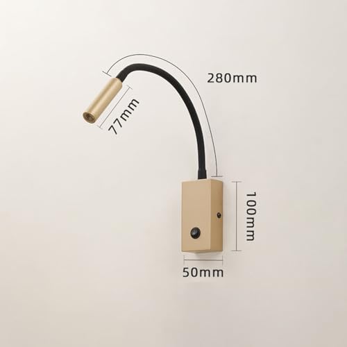 Luz de pared interior regulable en orientación con interruptor para foco de dormitorio 6