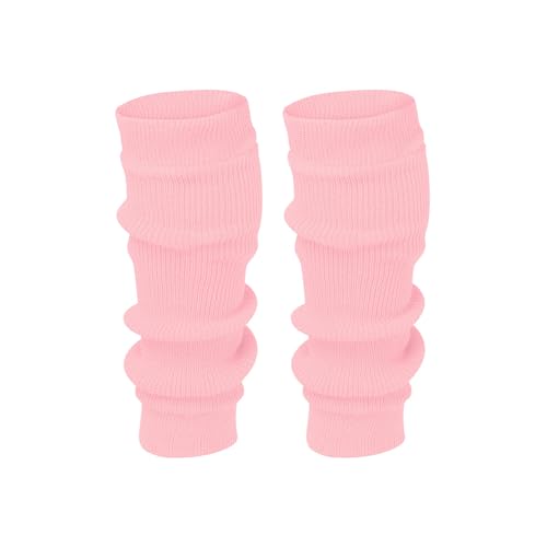 ANZEE Leg Warmers for Kids Stay Warm and Stylish, Kids's Knitted Ankle Warmers 80s Party Dance Sports Yoga Accessories & Ice Skating (Baby Pink.)