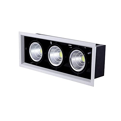 Iluminación comercial led con downlight empotrable de 3 cabezales 7W para techo de aluminio 2