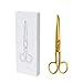 MultiBey Yellow Gold Scissors Ergonomic 7" Straight Recycled Stainless Steel Copper Tailor Fabric Crafts Paper Shears Heavy Duty Cutting Tools